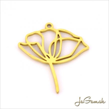 Prívesok Kvet lotus CHIRURGICKÁ OCEĽ 27x25mm, 1ks (ch1419g)